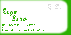 rego biro business card